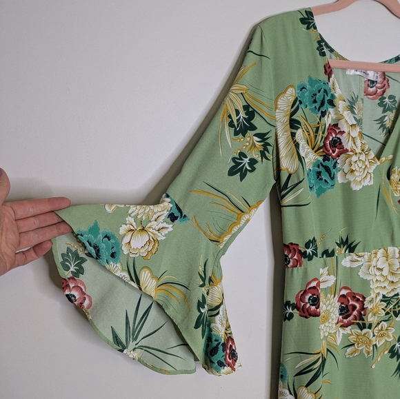 Hello Molly ⚜️ Floral High Low Dress - Green and Yellow - Picture 12 of 15